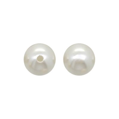 Perla Japonesa Redonda Media Perforacion Blanca 8mm. Venta por 144 Unidades