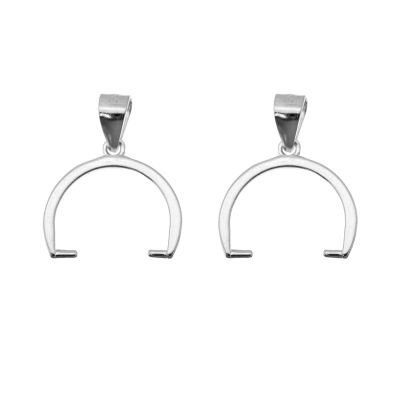 Pasacadena Plata 925 Gancho Medialuna A1319 12mm. Venta por Unidad