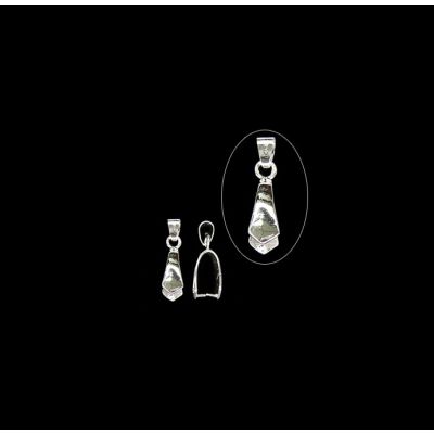 Pasacadena Latón Plateado 6X15mm. Venta por unidad