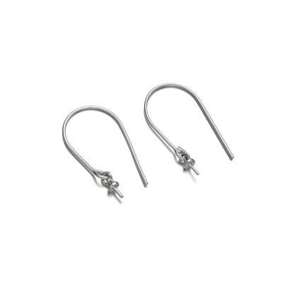 Herraje Gancho Arete Plateado AAA e-coating 20mm Pin. Venta por Par