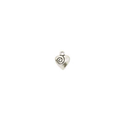 Dije Pewter Envejecido Charm Corazon SM0225 14mm. Venta por 12 Unidades