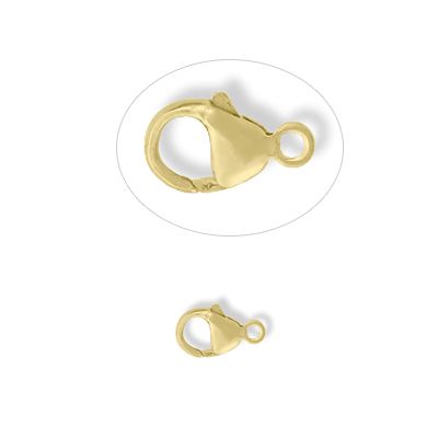 Broche Acero Inoxidable 304 Baño Dorado Picoloro Argolla 13mm. Venta por 6 Unidades