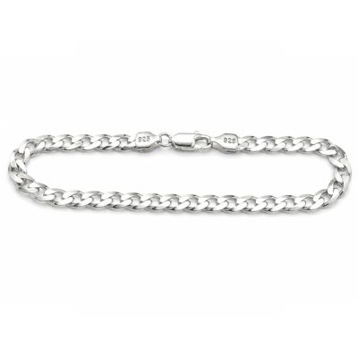 Pulsera Esclava Plata 925 Terminada Tejido Cubano 5mm 19cm. Venta Por Unidad