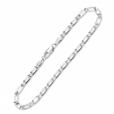 Pulsera Esclava Plata 925 Terminada Tejido Valentino 4X8mm 20cm. Venta Por Unidad