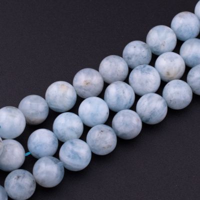 Bola Lisa Cuarzo Aguamarina AB (Natural) 10-11mm . Sarta por 40cm
