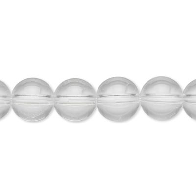 Bola Lisa Cuarzo Cristal Natural 10mm. Sarta por 38cm Aprox