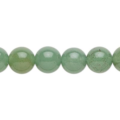 Bola Lisa Cuarzo Aventurina Verde Natural 12mm. Sarta por 38cm Aprox