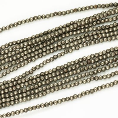 Bola Lisa Pirita (Natural Estabilizada) Grado B 2-2.5mm. Sarta por 38cm Aprox
