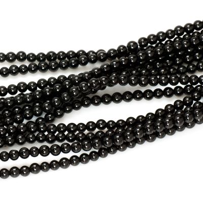 Bola Lisa Agata Onix Negro (Calor) 3mm. Sarta por 38cm Aprox