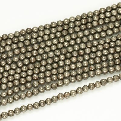 Bola Lisa Pirita (Natural Estabilizada) Grado B 3-3.2mm. Sarta por 38cm Aprox