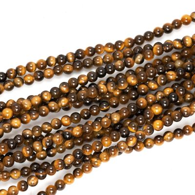 Bola Lisa Ojo de Tigre Amarillo 3mm. Sarta por 38cm Aprox