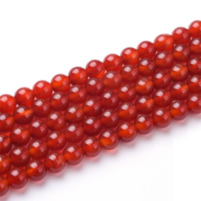 Bola Lisa Agata Cornalina Roja Calor 4mm. Sarta por 38cm Aprox
