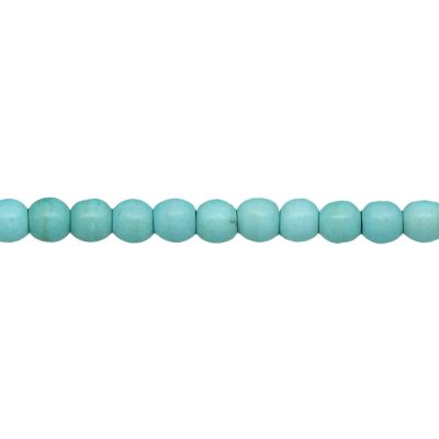 Bola Lisa 4mm Howlite Matrix Color Turquesa (Tinte Estabilizada) (tinte). Sarta por 38cm Aprox