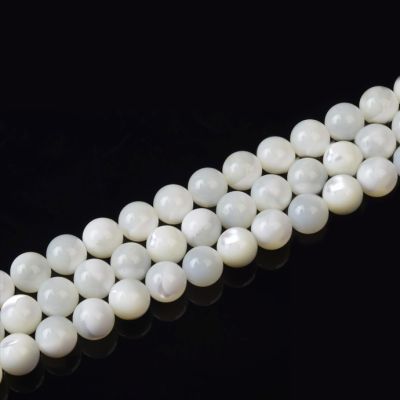 Bola Lisa Nacar Blanco A 4mm (Natural). Sarta por 40cms