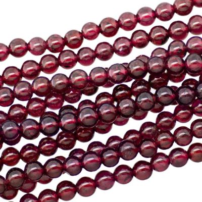 Bola Lisa Granate AB Natural 4.8-5mm. Sarta por 38cm Aprox