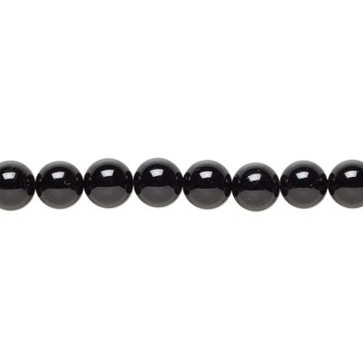Bola Lisa Turmalina negra A (Natural) 6-6.5mm. Sarta por 38cm