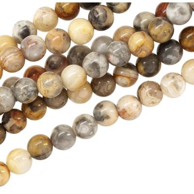 Bola Lisa Agata Crazy Lace (Natural) 6mm. Sarta por 38cm