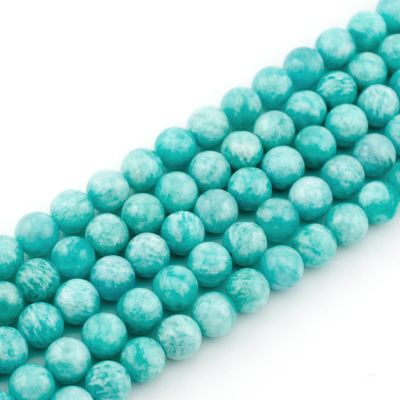 Bola Lisa Amazonita Peruana A (Natural) 6-6.5mm. Venta por 40cm