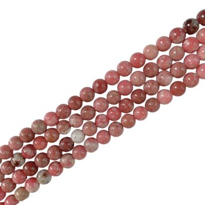 Bola Lisa Rodonita AB Natural 8mm. Sarta por 38cm Aprox