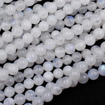 Bola Lisa Piedra Luna Blanca B (Natural) 6-7mm. Sarta por 40cm