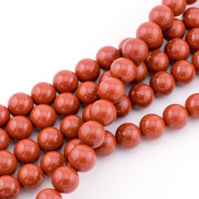 Bola Lisa 8mm Jasper Rojo (Natural). Sarta por 38cm Aprox
