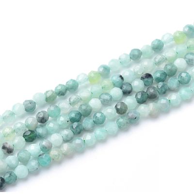 Bola Facetada Esmeralda Africana A (Natural) 2.5mm. Sarta por 40cm