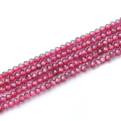 Bola Facetada Granate AB Natural 1.8-2mm. Sarta por 38cm Aprox