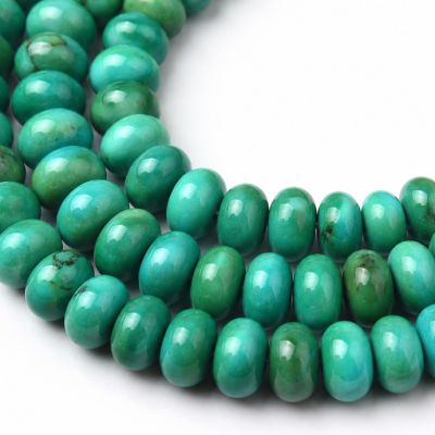 Rondela Disco Howlite Color Turquesa 12x14mm (Estabilizada). Venta por 38cm