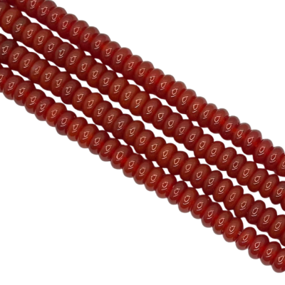 Rondela Agata Cornalina Roja (Calor) 6x3mm-6x4mm. Sarta por 40cm