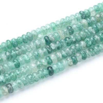 Rondela Lisa 4x2mm Cuarzo Verde Strawberry (Natural). Sarta por 38cm