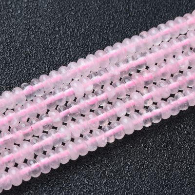 Rondela Lisa 4x2mm Cuarzo Rosado (Encerado). Sarta por 38cm