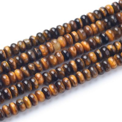 Rondela Lisa 4x2mm Ojo de Tigre Amarillo (Natural). Sarta por 38cm