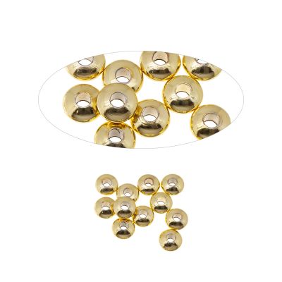 Separador Laton Dorado AAA e-coating Rondela 6x3mm (CC303). Venta por 24 Unidades