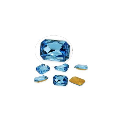 Cristal Conico Rect angulo Vidrio Sapphire 18x13mm. Venta por 6 Unidades
