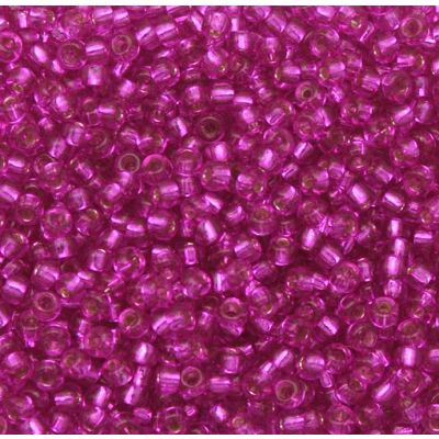 Miyuki Rocaille Mostacilla N.11 Fucshia Linea Plateada (#1340)