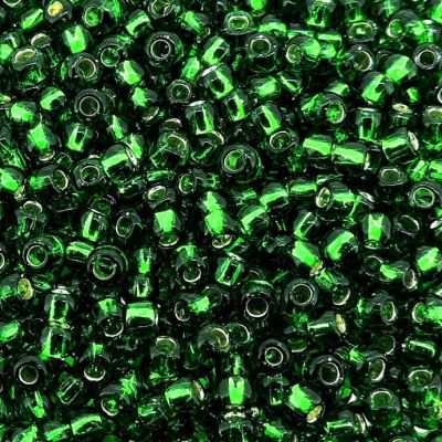 Mostacilla Preciosa© Esmeralda Linea Plateada N.6 4mm