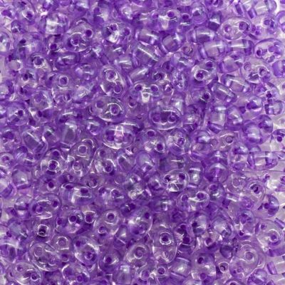 Mostacilla Twin Preciosa© Morado Tanzanite Linea Plateada 2.5x5mm