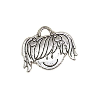 Separador Pewter Envejecido Face Girl 20mm. Venta por 12 Unidades