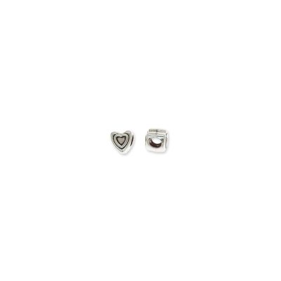 Separador Pewter Envejecido Corazon 4mm Interno M1299 9mm. Venta por 12 Unidades