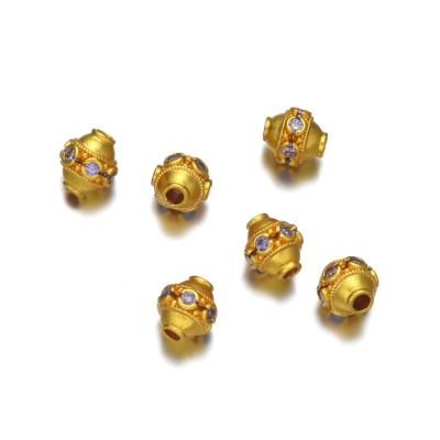 Separador Barril 8mm Latón Dorado Brillante Morado. Venta por Unidad