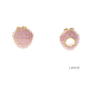 Separador Latón Dorado Fresa Rosada 10mm Hueco 4.3mm. Venta por Unidad