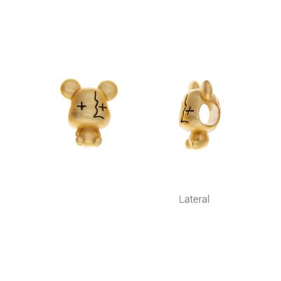 Separador Latón Dorado Mate Oso 13mm Hueco 3.8mm. Venta por Unidad