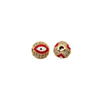 Separador Goldfilled Brasilero Ojo Turco 10mm Rojo Turco. Venta por Unidad