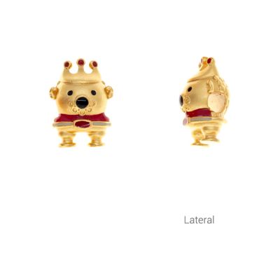 Separador Latón Dorado Mate Oso Principe 16mm Hueco 3.2mm. Venta por Unidad