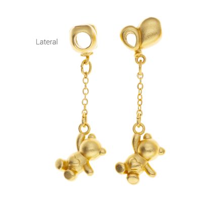 Separador Latón Dorado Mate Oso 13mm Hueco 4.3mm. Venta por Unidad