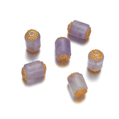 Separador 14mm Tubo Cilindro Amatista Campanas Filigrana. Venta por Unidad