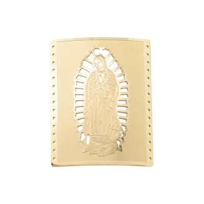 Separador Acero Inoxidable Baño Dorado 304 Virgen De Guadalupe Tejido Mostacilla 15 Lineas 45mm. Venta por Unidad