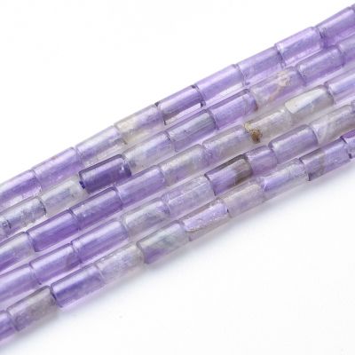 Tubo Cilindro 2x6mm Amatista B (Natural). Sarta por 40cm