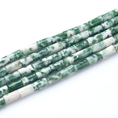 Tubo Cilindro 2x6mm Jade Africano (Jadeita) Natural. Sarta por 38cm Aprox