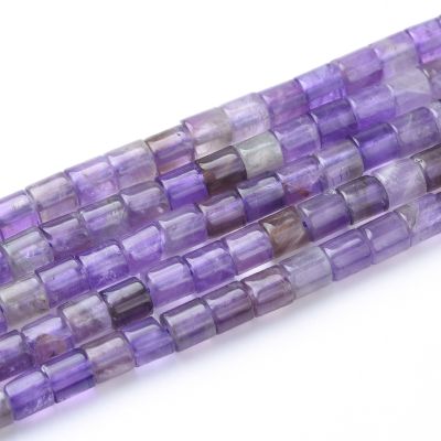 Tubo Cilindro Amatista AB 4x4mm (Natural). Sarta por 38cm